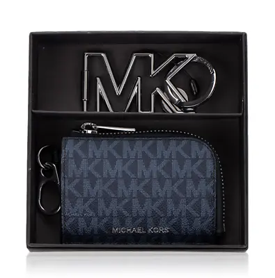 MICHAEL KORS Logo Wallet And Keychain Gift Set  ADMRL/PLBLUE • $49