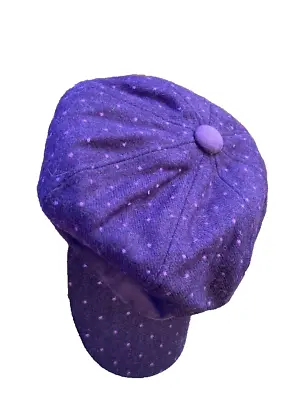 Ladies Ollie And Nic Baker Boy /Newsboy Style Hat Purple Polka Dot • £9.50