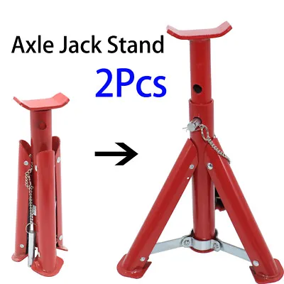2X Axle Jack Stand 3 Ton Lifting Car Caravan Heavy Duty Steel Extended Height • $45.36