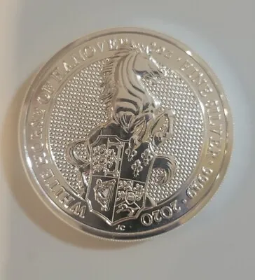 2020 Queens Beasts White Horse Of Hanover 2oz Fine Silver Coin 999.9 Bullion • £75