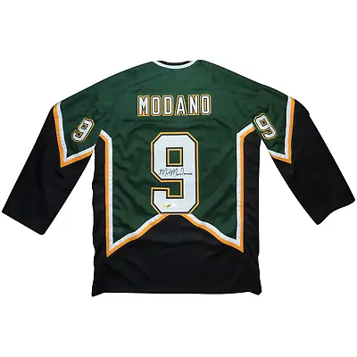 Mike Modano Autographed Dallas Stars (Green #9) Custom Hockey Jersey - JSA • $200