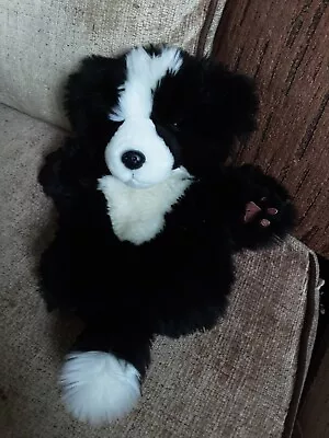 The Puppet Co Black And White Plush Cuddly Dog Handpuppet • £4.99