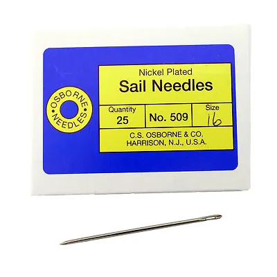 C.S. Osborne Pack Of 25 Triangular Point Sail Needles #509 Size 16 Gauge • $31.95
