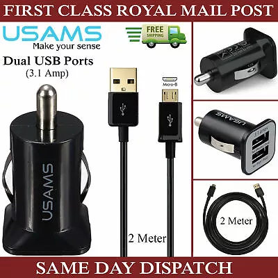 Dual Port 3.1A Car Charging Plug 2M Cable For Samsung Galaxy Tab A 7.0 9.7 10.1  • £6.45