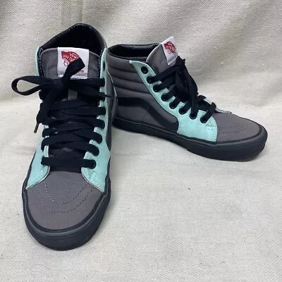 Women Size 6.5 Color Block Sk8-Hi Black Grey Green VANS CUSTOM Clean EUC • $19.99