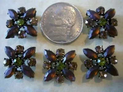 2 Hole Slider Beads X-Flower Brown/Sm Topaz Crys Made With Swarovski Elements #5 • $6.50