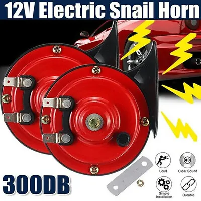 2pcs 300DB Super Snail Air Train Horn For Truck Car Boat Motorcycle 12V Electric • $9.95