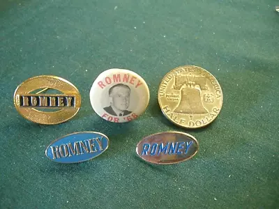 Obscure 1968 MI Gov George Romney For Pres. Pin Button 3 Surname Pins Tie Brooch • $52.13