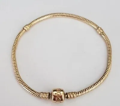 $1299 • Buy Pandora Moments 14ct Gold 585 Snake Chain Bracelet,19cm.