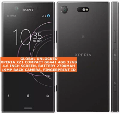 $476.50 • Buy SONY XPERIA XZ1 COMPACT G8441 4gb 32gb 19mp Fingerprint 4.6  Android Smartphone