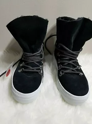 $45 • Buy Skechers  Womens Alba High Hugs Boots, Black Suede Size 6