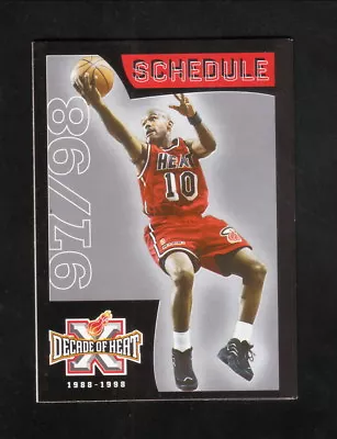 Miami Heat--Tim Hardaway--1997-98 Pocket Schedule--Decade Of Heat Logo • $1.49