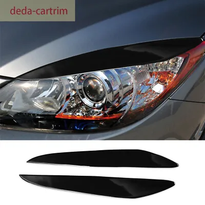 Gloss Black Front Headlight Eyelids Eyebrow Cover For Mazda 3 Mazda3 JDM 2010-13 • $29.34