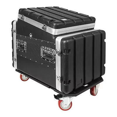 Sound Town 8U ABS Rack Case Slant Mixer Casters 21  Depth 10U Top STMR-A10X8UW • $312.79