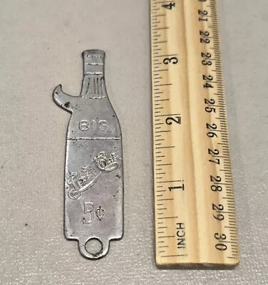 RARE Vintage Pepsi:Cola Double Dot BIG 5¢ Hook Bottle Opener 3.25” 2-Sided • $49.99