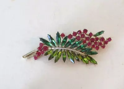 Vintage Trifari Crown Logo STUNNING Multi Color Rhinestones Brooch Pin  MINT! • $26