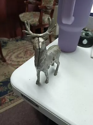 Vintage Silver Colored Metal Stag Still Bank • $25