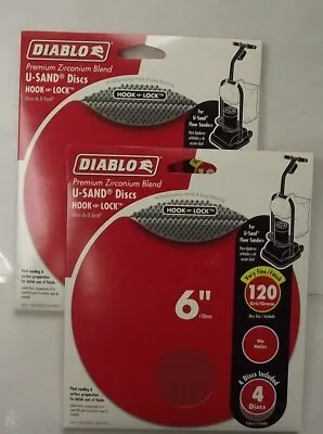 Diablo DCD060120H04W 2-4 Pack's U-Sand Hook & Lock 6  120 Grit Sanding Discs • $2.75