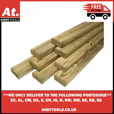 4.8Mtr X 47mm X 150mm C24 Treated Regularised KD Carcassing Timber (6 X 2) • £12.36