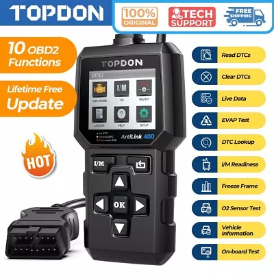 TOPDON Engine Fault Code Reader Car Diagnostic Tool Check Engine ODB2 Scanner • $29.99