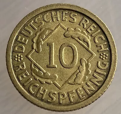 Germany 10 Reichspfennig 1934 D (KM#40) RARE • £9.99