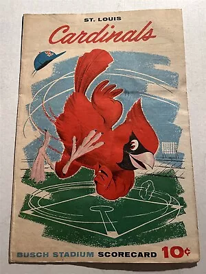 1960 ST LOUIS Cardinals Vs MILWAUKEE Braves Scorecard HANK AARON Torre MUSIAL  • $26.99