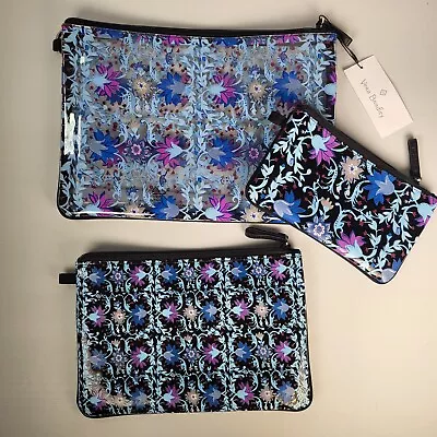 Vera Bradley Travel Cosmetic Zip Pouch Set 3 Bramble Vines MSRP $48! Read • $34.37