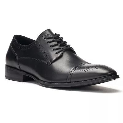 MARC ANTHONY Rafael Men's Shoes Dress Black Oxfords Lace Up Cap Toe Leather NEW • $49.99