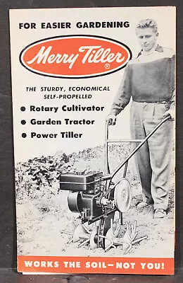 1954 Merry Tiller Folded Brochure In Very Nice Condition • $18.95
