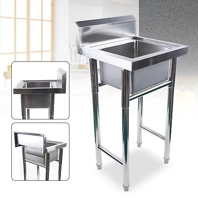 Commercial Freestanding Hand Wash Sink Stainless Steel Kitchen Basin Catering  • £102.60