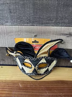 $10 • Buy Spooky Village Masquerade Mask Gold And Black Jester