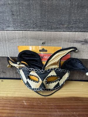 $10 • Buy Spooky Village Masquerade Mask Gold And Black Jester