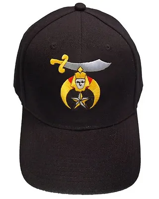 Shriner's Masonic Baseball Cap - Black Hat With Shriners Freemason Symbol • $20.99