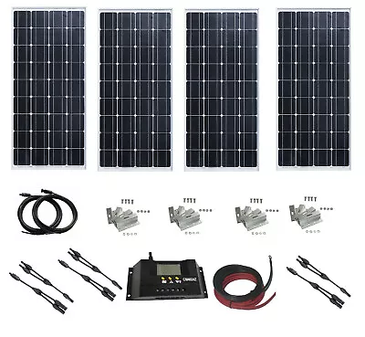 Solar Panel System 100W 200W 300W 400W Solar Module Kit 12V 24V Off Grid Charger • £49.99