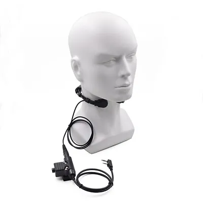 Throat Mic Earpiece Tactical Headset U94 PTT For Baofeng UV6R GT-3 GT-3TP UV-S9 • $15.17