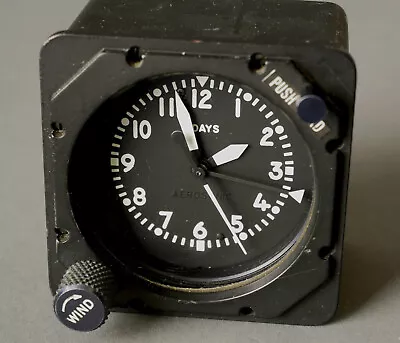 Aerosonic Aircraft Clock P/N 87000-1106 12 Hour 8 Day Used Running • $379