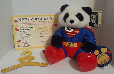 WWF Build A Bear 16  Plush  Panda Bear W/ Superman Outfit Vape Boots 16”- Papers • $85.16