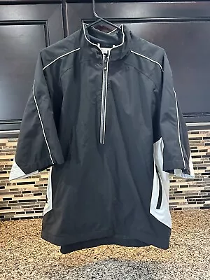 Dryjoys By Footjoy TOUR COLLECTION 1/2 Zip Pullover Jacket Sz Large  Mens Black • $29.99