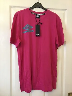 NWT Mens Pink Umbro T Shirt Top Size M • £7.99