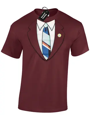 £7.99 • Buy Ron Suit Mens T-shirt Tee Burgundy Retro Classic Channel 4 News (col)