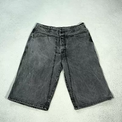 VTG Marithe Francois Girbaud Denim Short Men 38 Black Distressed Baggy Skater • $29.99