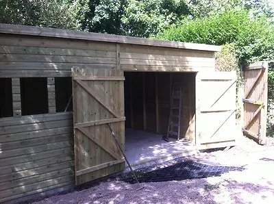 30x16FT WOODEN GARDEN ULTIMATE PENT STYLE SUMMERHOUSE GARAGE/WORKSHOP 12 WINDOWS • £4615.80