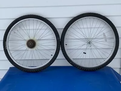 Set Of Araya 26 X 1.950 Mountain Bike MTB 6 Speed Rims Wheels Tires 36H NICE • $95