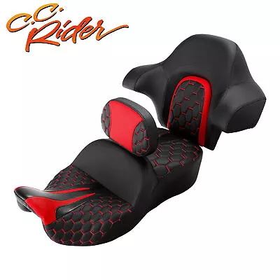 C.C. RIDER Driver Passenger Seat + Backrest Fit For Harley Touring Models 14-23 • $659