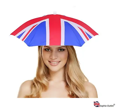 Umbrella Hat Union Jack Adult Folding Cap Street Festival Fancy Dress Party H807 • £5.12