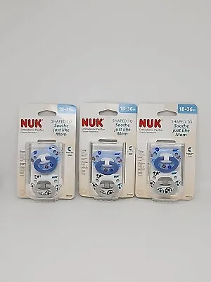Lot 3- Nuk Orthodontic Shape Pacifiers 18-36 Months With Case Sports -6 Total • $21.99