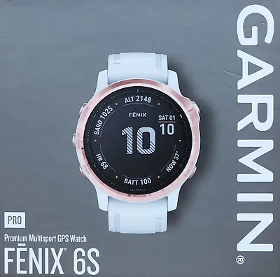 $850 • Buy Garmin Fenix 6S PRO Premium Multisport GPS Sports Watch - White