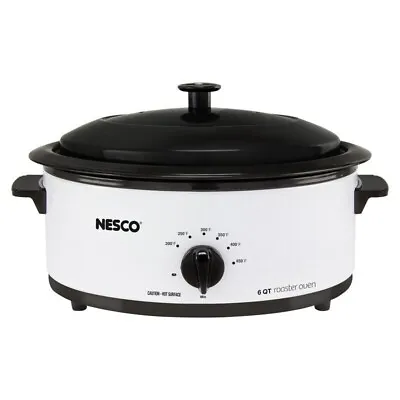 Nesco 4816-14 Porcelain Roaster Oven 6 Quart White • $54