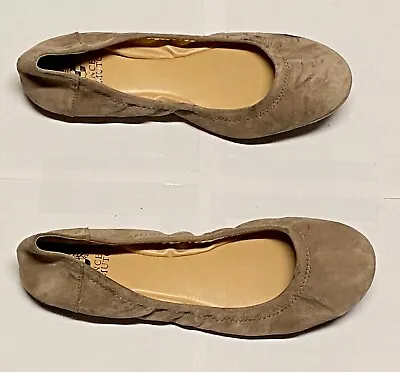 Vince Camuto Ellen Tan Brown Ballet Flat Womens Size US 7.5 EUR 38 INK ON TOE • $48.99