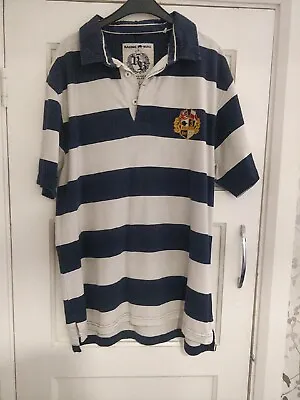£5 • Buy Raging Bull Phil Vickery MBE Rugby Top Size XL Blue/Cream Union Jack Collar